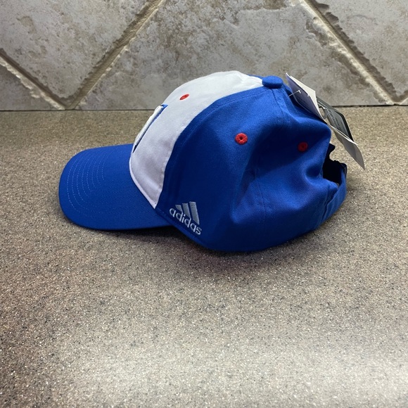 🆕Adidas Kansas Jayhawks Reverse Retro Adjustable Baseball Cap Hat, OSFM - Picture 5 of 8